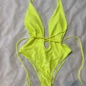 Neon Yellow Swimsuit in Size M